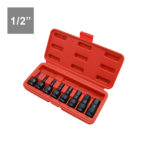 8PC 1/2″ Dr. Hex Impact Bit Socket Set (60L)