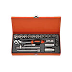 23pcs 3/8″ Dr. Socket Tool Set (Metal Case)