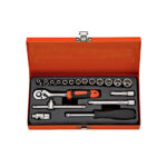 19pcs 1/4″ Dr. Socket Tool Set (Metal Case)