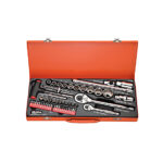 54pcs 1/4″ & 1/2″ Dr. Socket Tool Set (Metal Case)