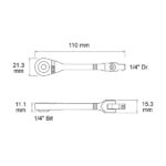 72T 1/4″ Drive / Bit Mini Ratchet Wrench