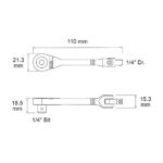 72T 1/4″ Drive / Bit Mini Ratchet Wrench