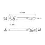 72T 1/4″ Drive / 12 Point Mini Ratchet Wrench (10mm)