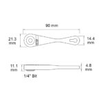 72T 1/4″ Bit Mini Ratchet Wrench