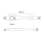 72T 12 Point Mini Ratchet Wrench (10mm)