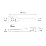 72T 12 Point Mini Ratchet Wrench (10mm)