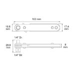 Flat Type Mini 1/4″ Drive / Bit Wrench