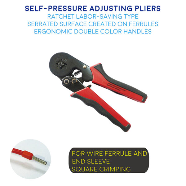 Self-Pressure Adjusting Ratchet Crimper Pliers