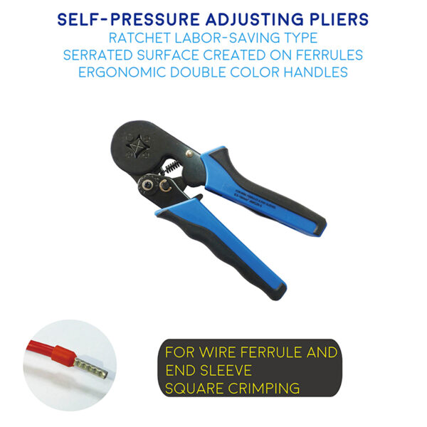 Self-Pressure Adjusting Ratchet Crimper Pliers