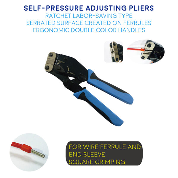 Self-Pressure Adjusting Ratchet Crimper Pliers