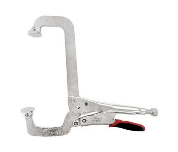 Stepped C clamp with swivel pads-Release